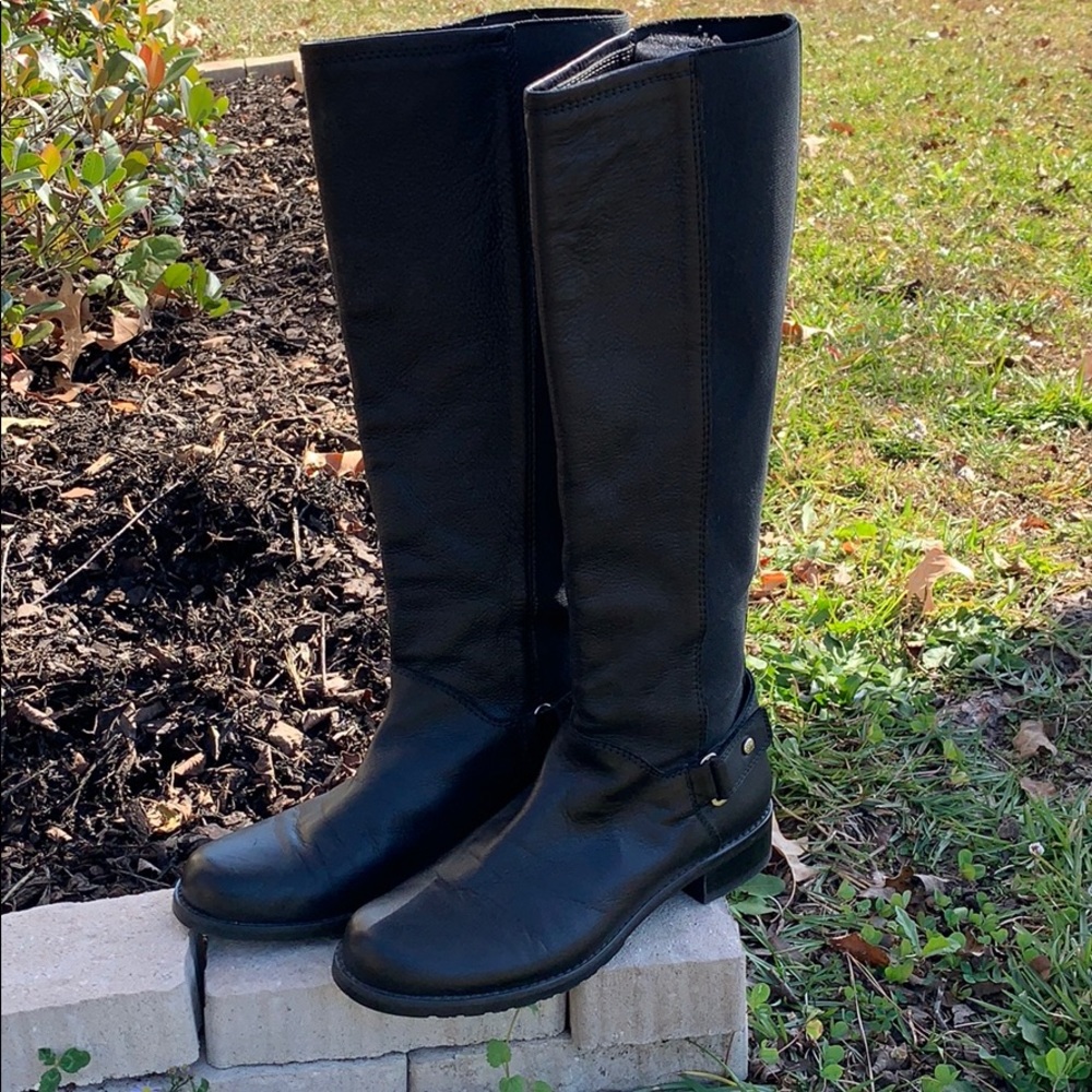 Stuart Weitzman Black Leather Riding Boots